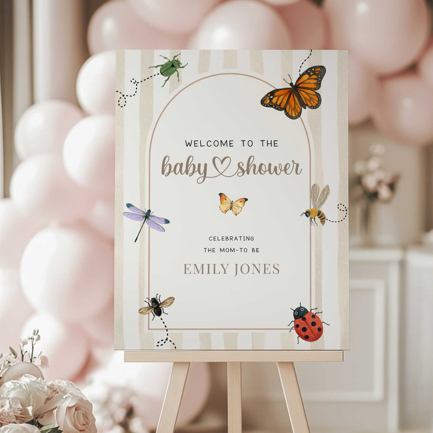 Love Bug Baby Shower Welcome Sign BS276
