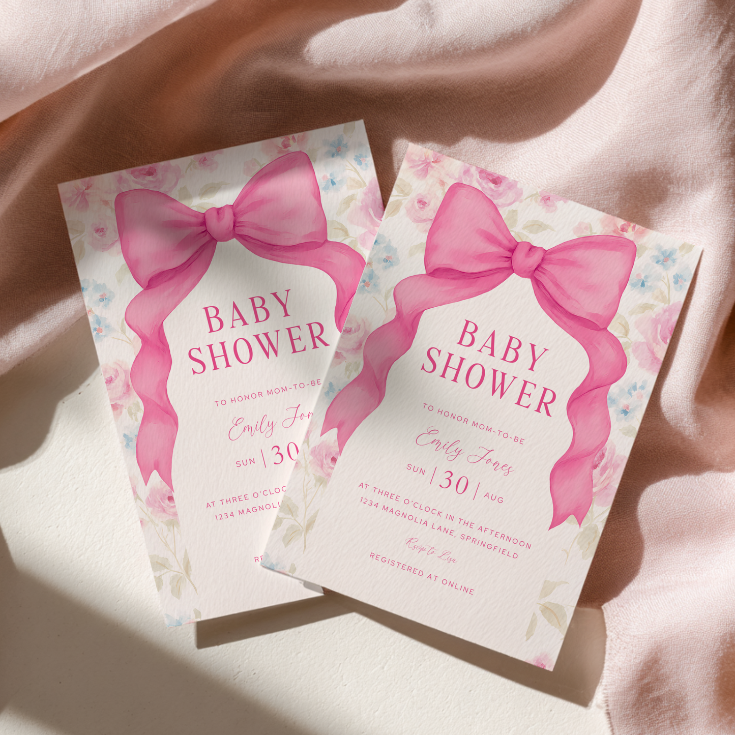 Baby Shower Invitation - Love Shack Pink Bow BS204