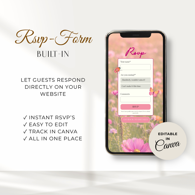Love Bug Baby Shower Website Invite with RSVP BS306