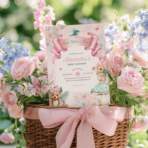 Once Upon a Time Whimsical Baby Shower Invitation L100