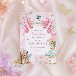 Once Upon a Time Whimsical Baby Shower Invitation L100