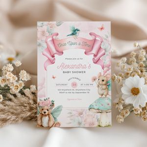 Once Upon a Time Whimsical Baby Shower Invitation L100