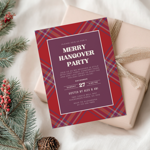 Merry Hangover Classic Christmas Afterparty Invitation L59