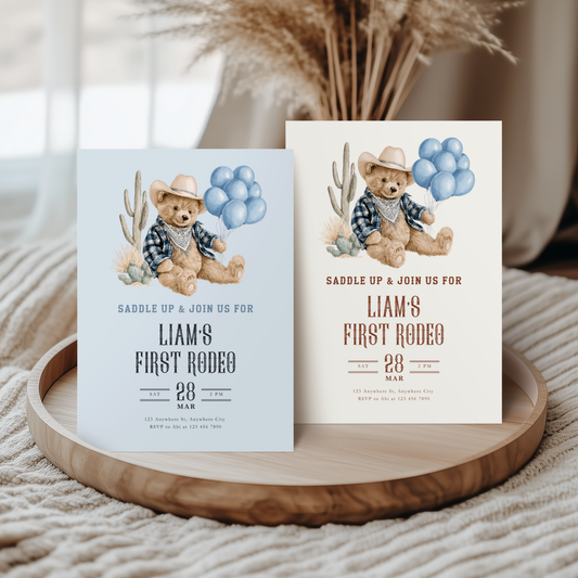 My First Rodeo Boy Birthday Invitation L116