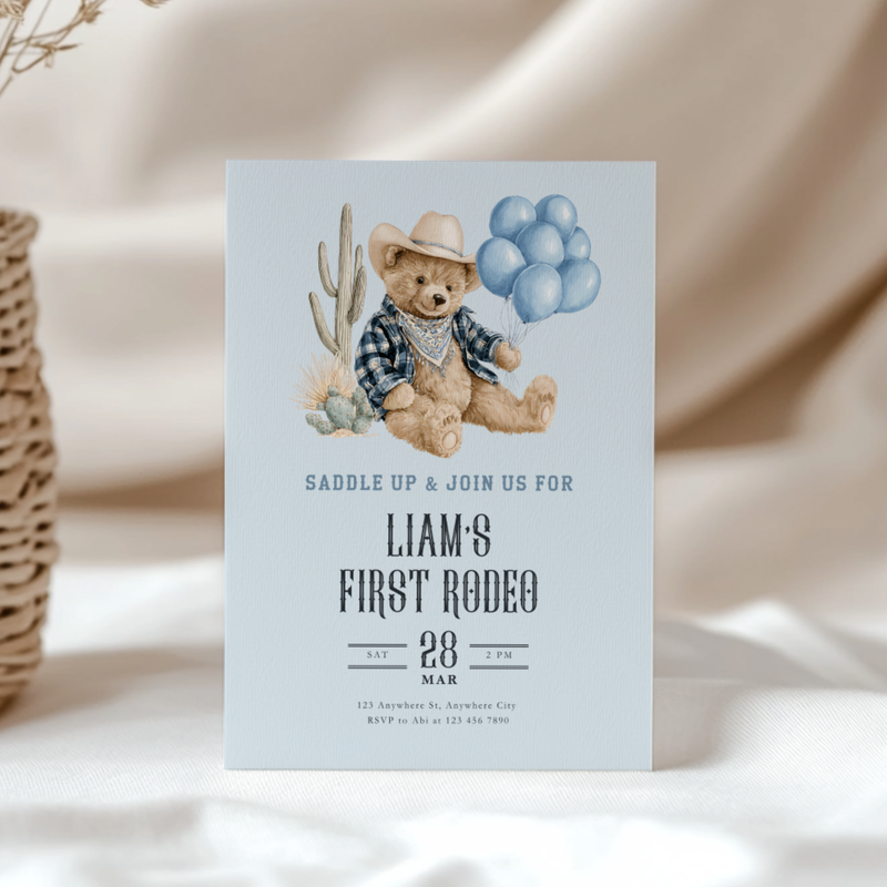 My First Rodeo Boy Birthday Invitation L116