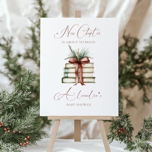 Christmas A New Chapter Welcome Sign Template L21