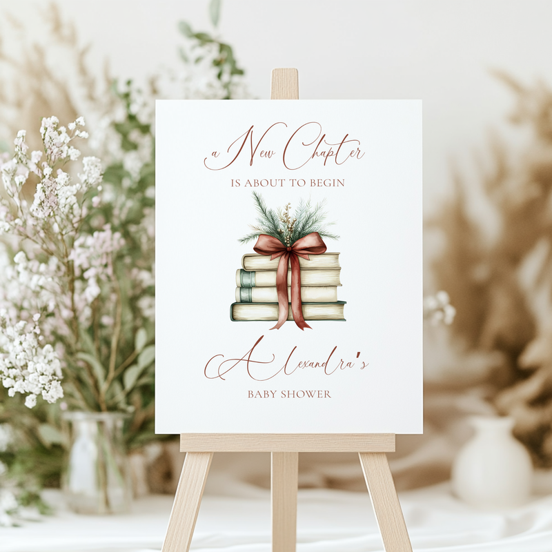 Christmas A New Chapter Welcome Sign Template L21