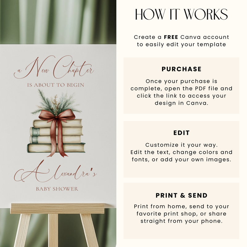 Christmas A New Chapter Welcome Sign Template L21