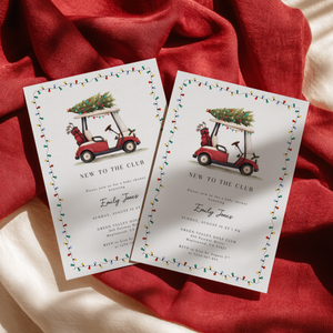 Baby Shower Invitation - New To The Club Gold Festive Christmas BS235