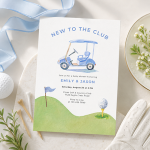 New To The Club Boy Golf Baby Shower Invitation BS282