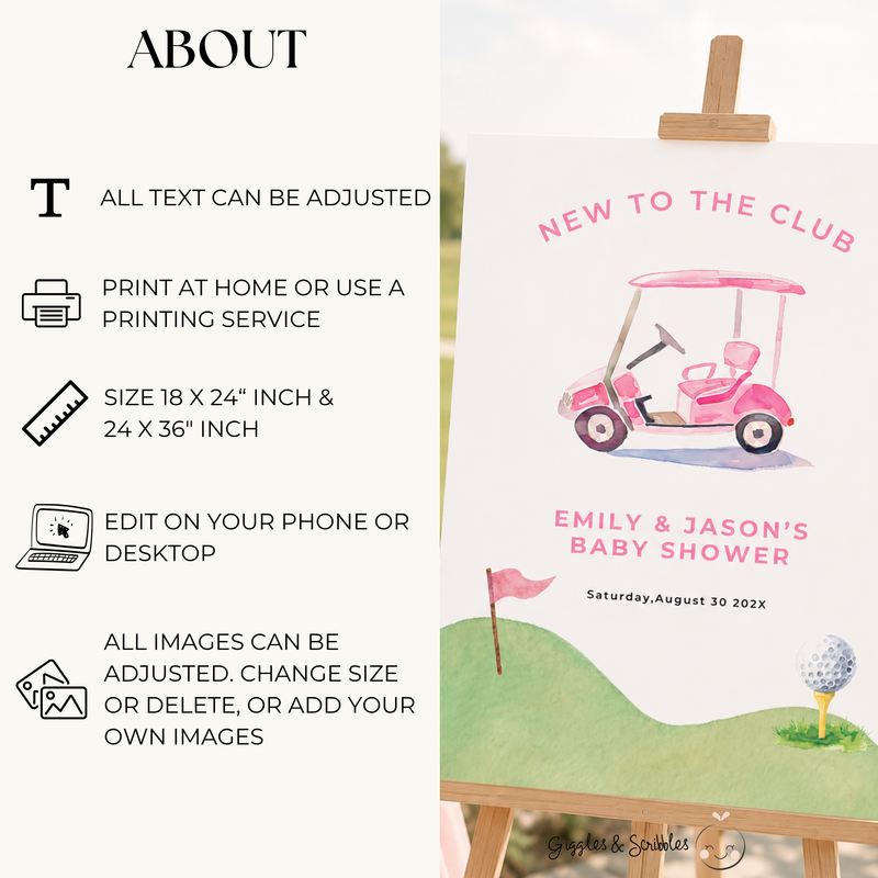 New To The Club Baby Shower Welcome Sign Pink BS282