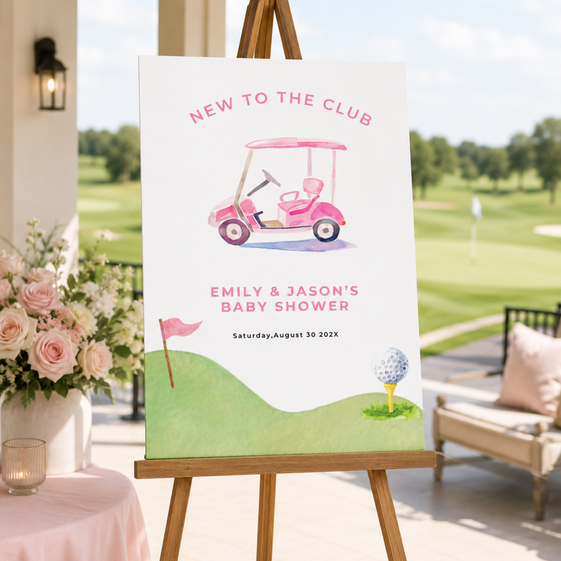 New To The Club Baby Shower Welcome Sign Pink BS282