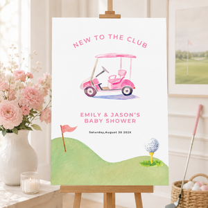 New To The Club Baby Shower Welcome Sign Pink BS282