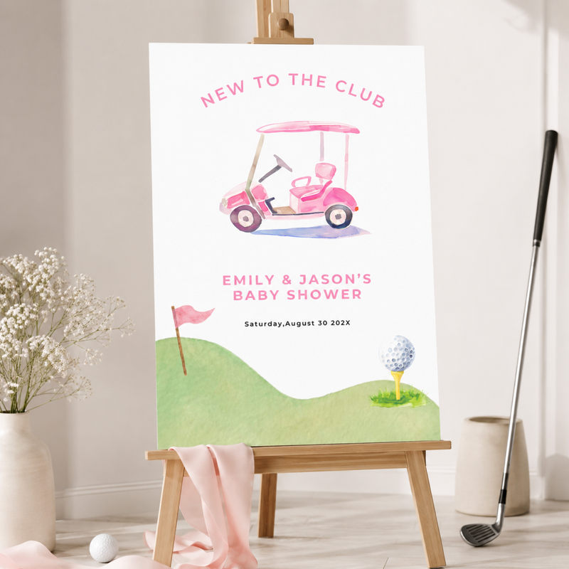 New To The Club Baby Shower Welcome Sign Pink BS282