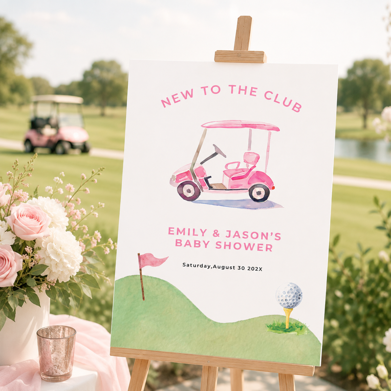 New To The Club Baby Shower Welcome Sign Pink BS282