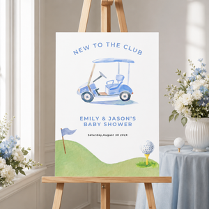 New To The Club Baby Shower Welcome Sign Blue BS282