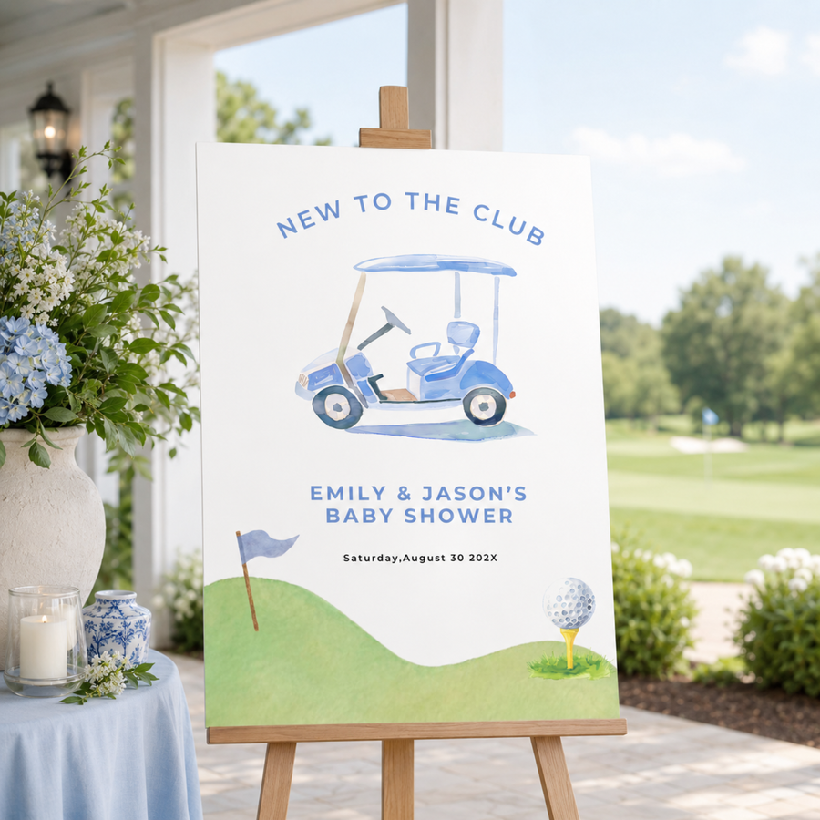 New To The Club Baby Shower Welcome Sign Blue BS282