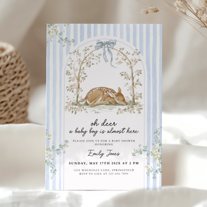 Oh Deer Boy Baby Shower Invitation Bundle BS252