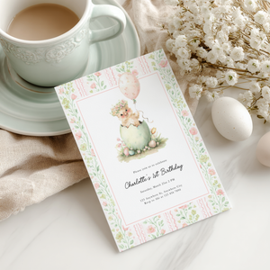 One Cute Chick Birthday Invitation L107