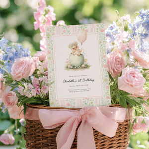 One Cute Chick Birthday Invitation L107