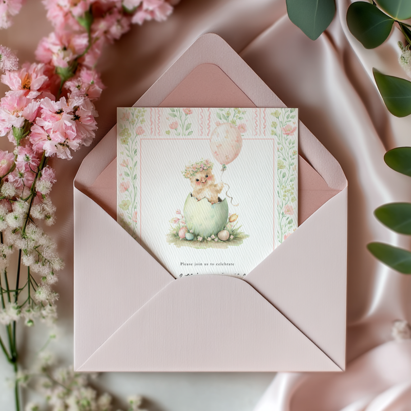 One Cute Chick Birthday Invitation L107