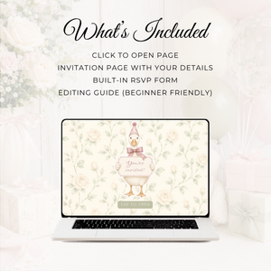 One Silly Goose Birthday Website Invitation with RSVP L138
