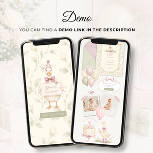 One Silly Goose Birthday Website Invitation with RSVP L138