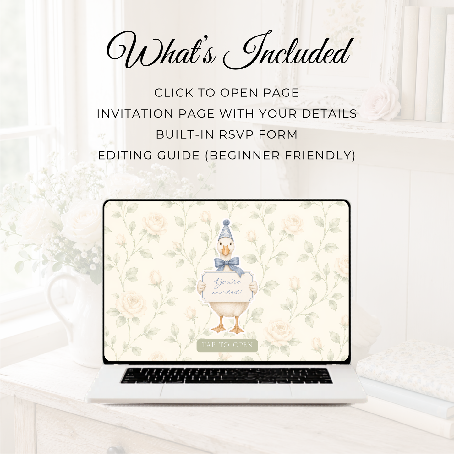 One Silly Goose Boy Birthday Website Invitation with RSVP L138