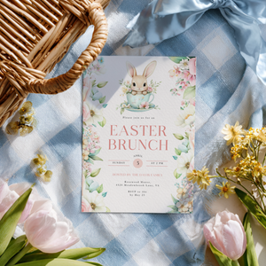 Floral Pastel Easter Brunch Invitation L104
