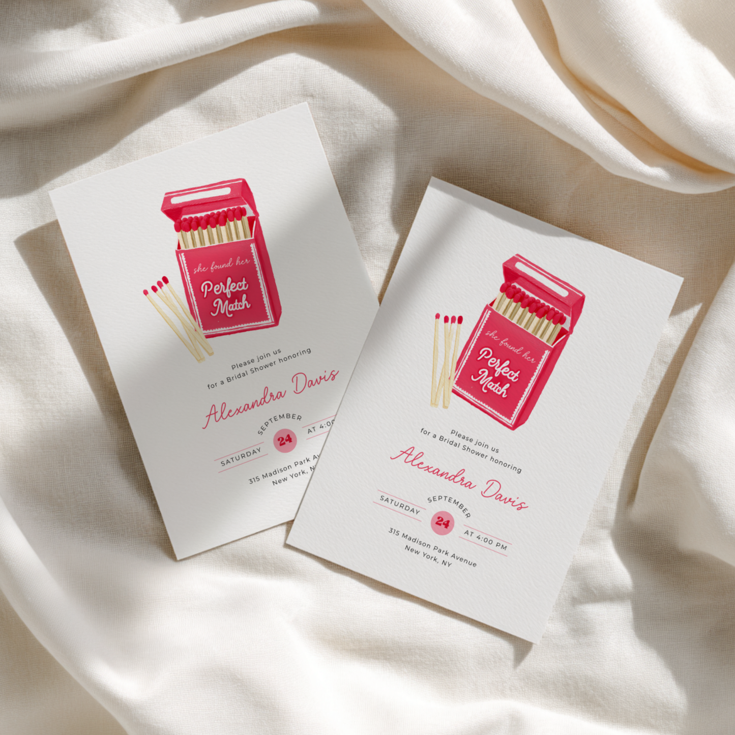 She Found Her Perfect Match Bridal Shower Invitation L115