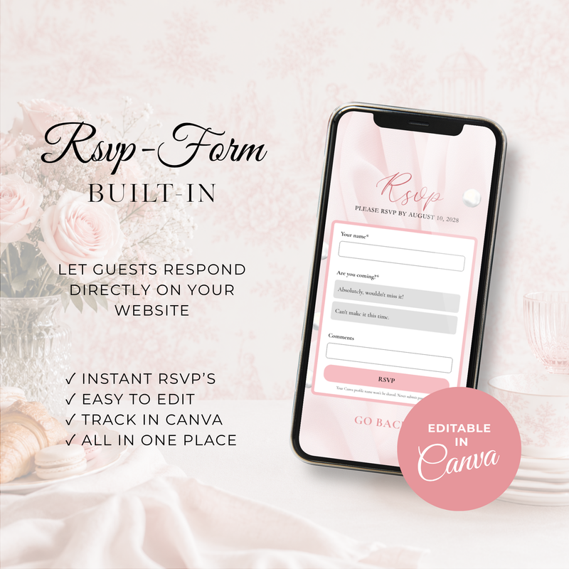 Pink Bow Baby Shower Website Template BS164