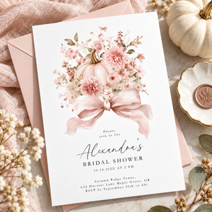 Pink Pumpkin Bridal Shower Invitation L16