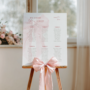 Pink Bow Seating Chart for Wedding / Baby Shower BS164
