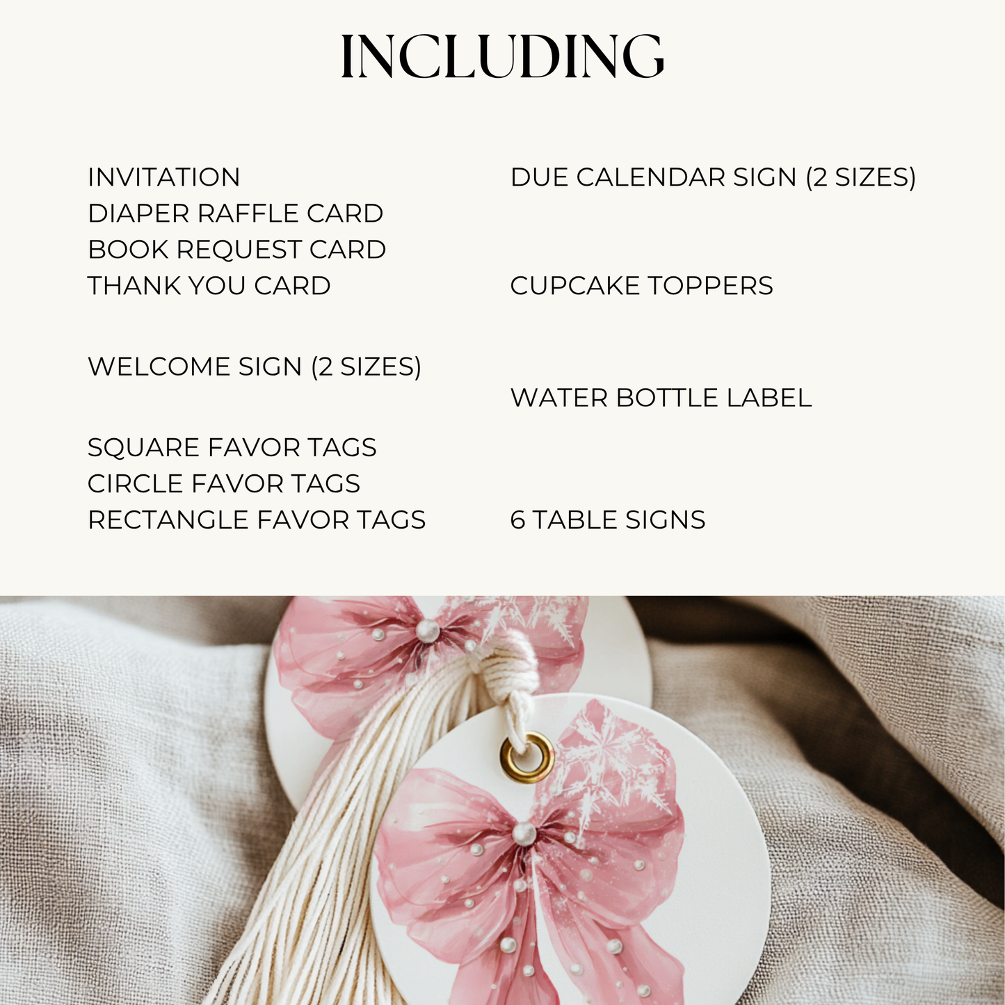 Pink Bow Winter Baby Shower Bundle BS257