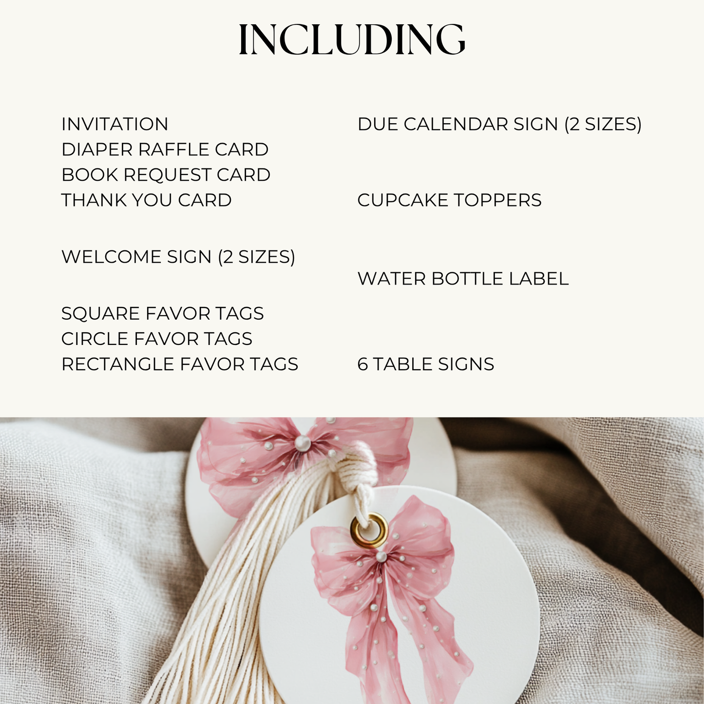 Baby Shower Mega Bundle - Elegant Bows & Pearls Coquette Pink BS164