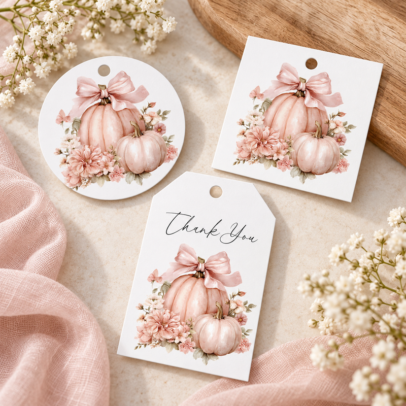 A Little Pumpkin Is On The Way Pink Baby Shower Mega Bundle  BS233