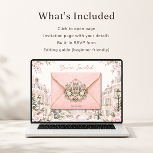 Pink It Takes a Village Baby Shower Website Invitation with RSVP L168