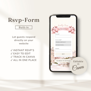 Pink It Takes a Village Baby Shower Website Invitation with RSVP L168