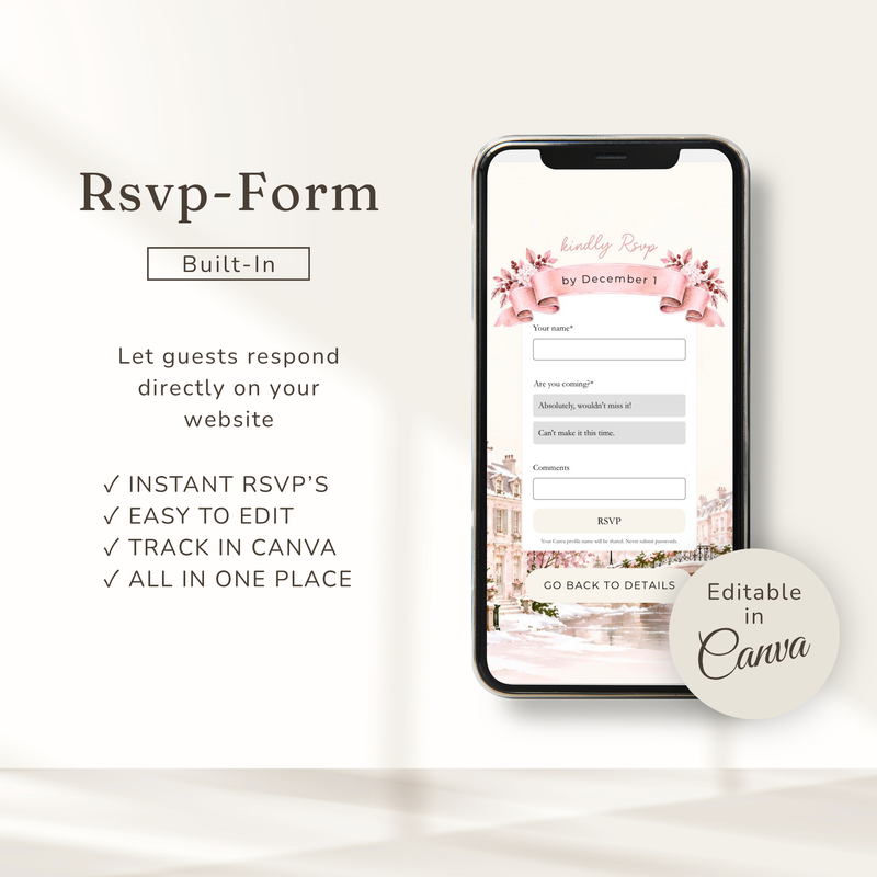 Pink It Takes a Village Baby Shower Website Invitation with RSVP L168