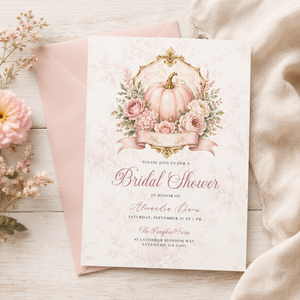 Pink Pumpkin Bridal Shower Invitation L158