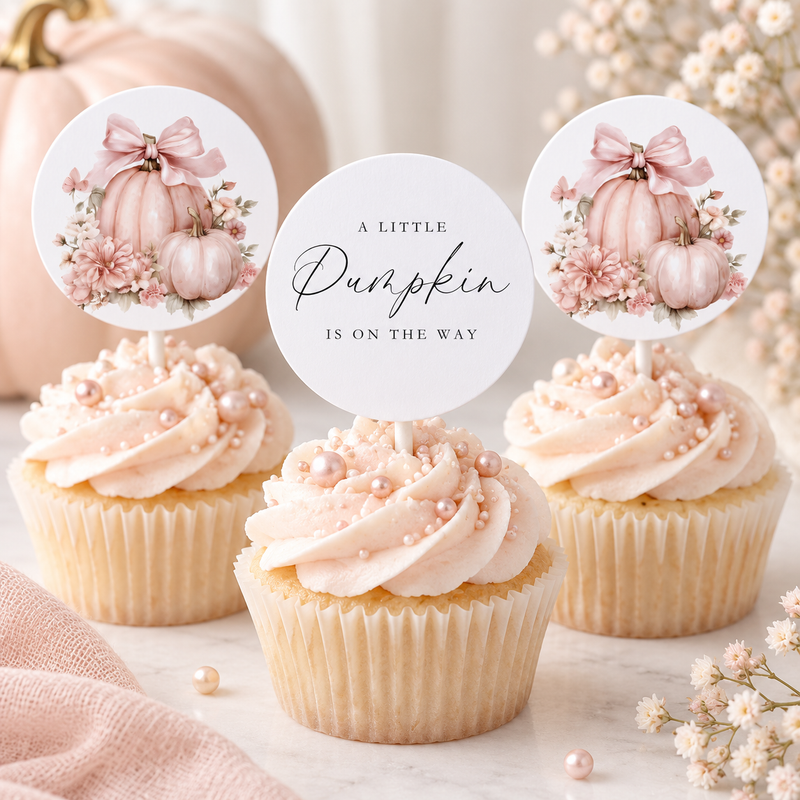 A Little Pumpkin Is On The Way Pink Baby Shower Mega Bundle  BS233