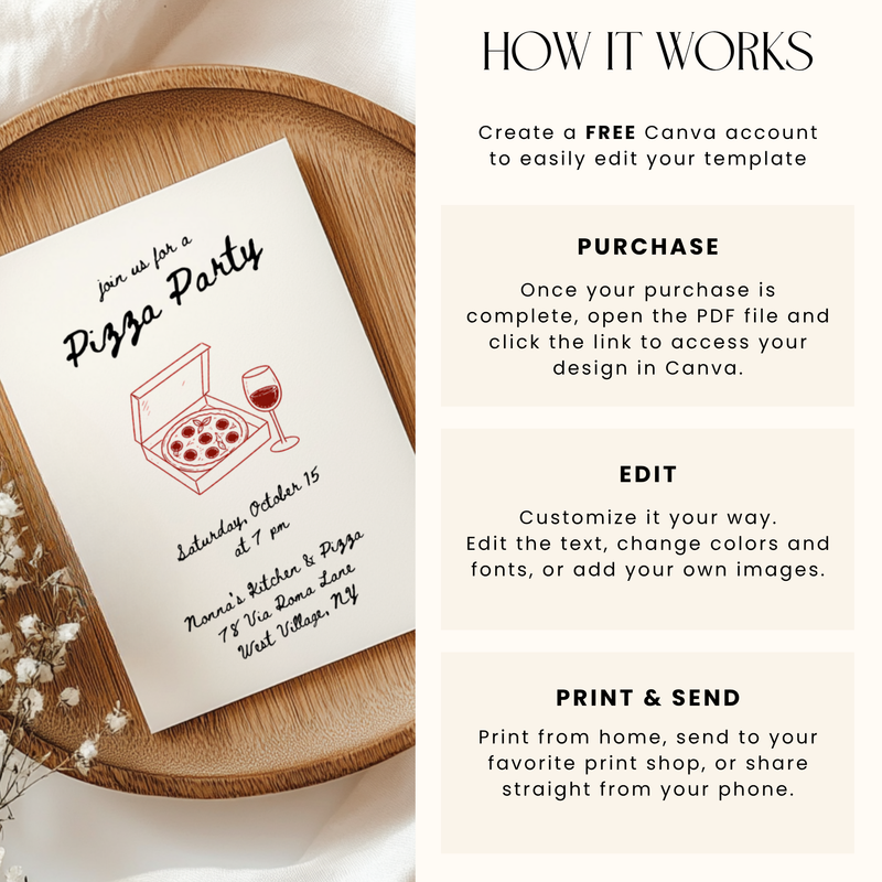 Pizza Party Invitation L135