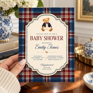 Preppy Polo Bear Baby Shower Invitation BS340