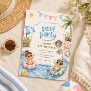 Kids Pool Party Invitation L136