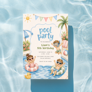 Kids Pool Party Invitation L136