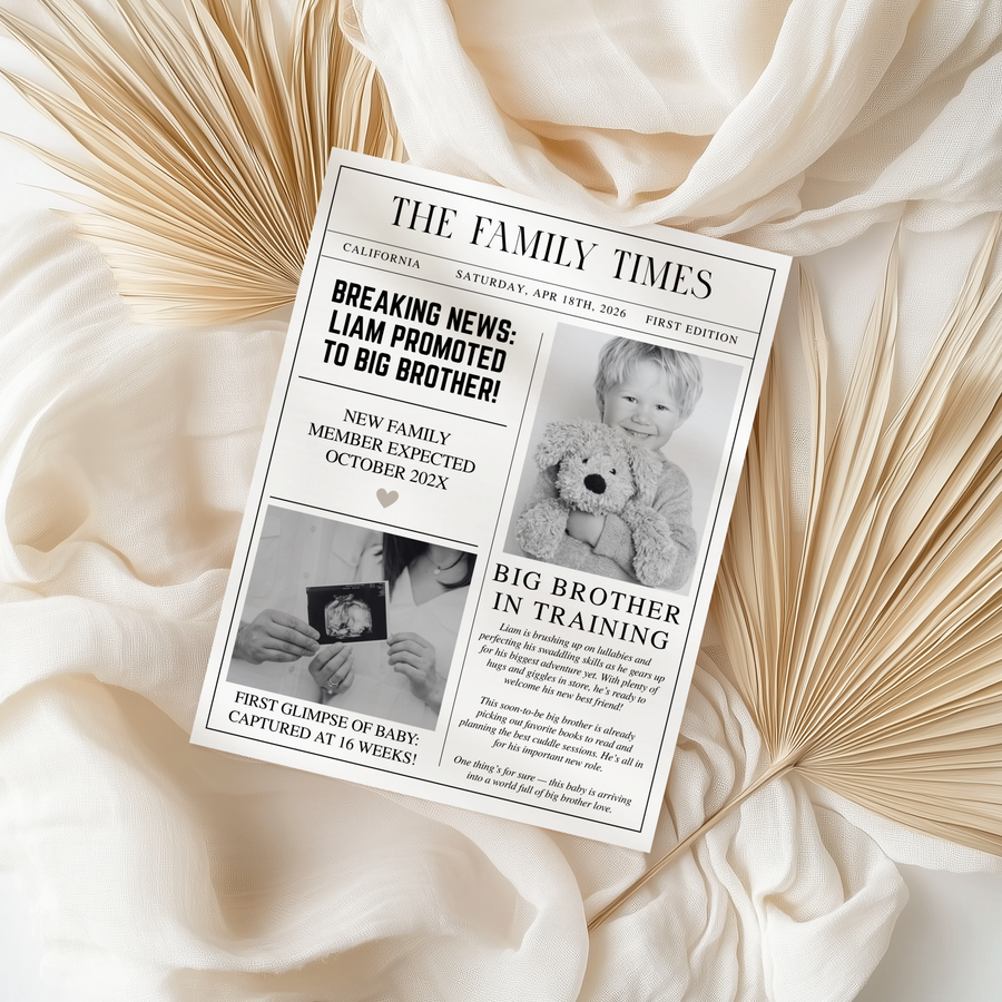 Editable Big Brother Pregnancy Announcement Newspaper Template NP3