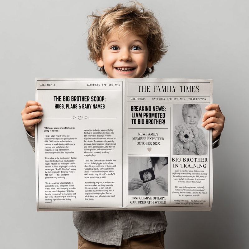 Editable Big Brother Pregnancy Announcement Newspaper Template NP3