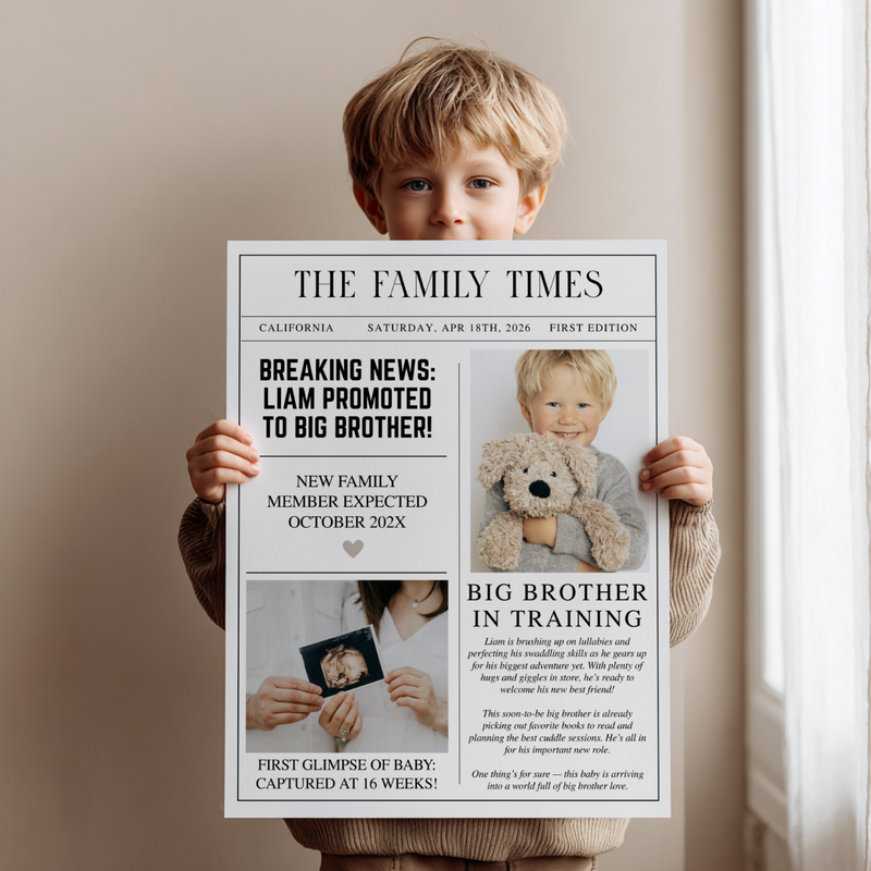 Editable Big Brother Pregnancy Announcement Newspaper Template NP3