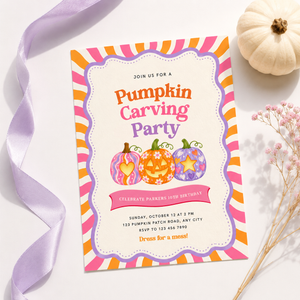 Pumpkin Carving Party Invitation L164