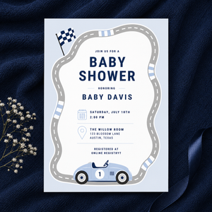 Racecar Baby Shower Invitation L163